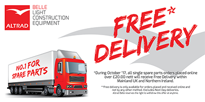 Free Delivery Throughout October 2017 at Altrad-Belle247.com